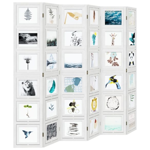 6 paneles fehér tömör császárfa térelválasztó