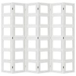 6 paneles fehér tömör császárfa térelválasztó