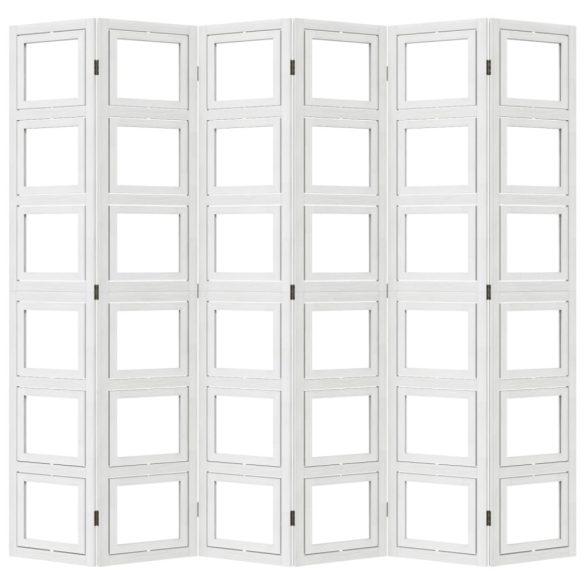 6 paneles fehér tömör császárfa térelválasztó