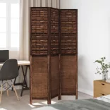 3 paneles sötétbarna tömör császárfa térelválasztó