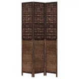 3 paneles sötétbarna tömör császárfa térelválasztó