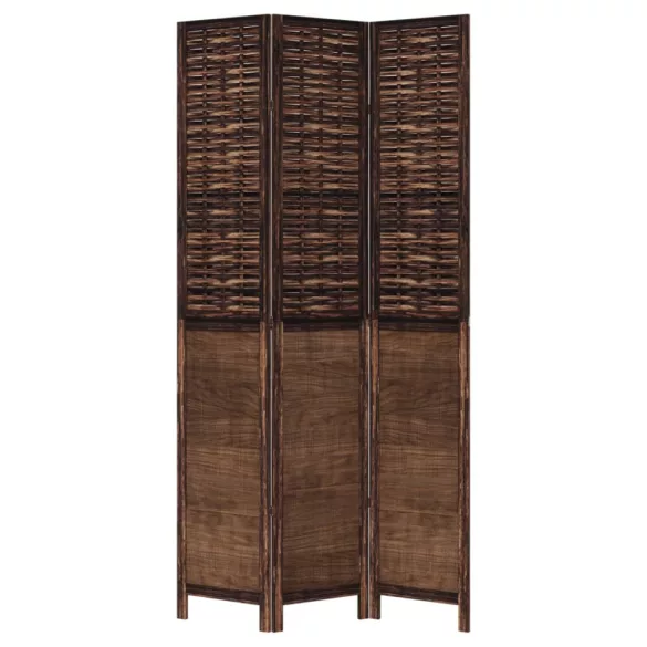 3 paneles sötétbarna tömör császárfa térelválasztó