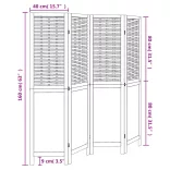 4 paneles sötétbarna tömör császárfa térelválasztó