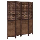 4 paneles sötétbarna tömör császárfa térelválasztó