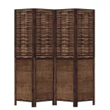 4 paneles sötétbarna tömör császárfa térelválasztó