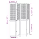 4 paneles sötétbarna tömör császárfa térelválasztó
