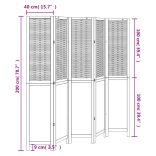 5 paneles sötétbarna tömör császárfa térelválasztó