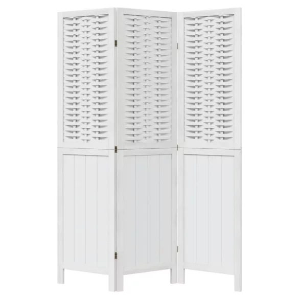 3 paneles fehér tömör császárfa térelválasztó