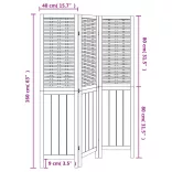 3 paneles fehér tömör császárfa térelválasztó