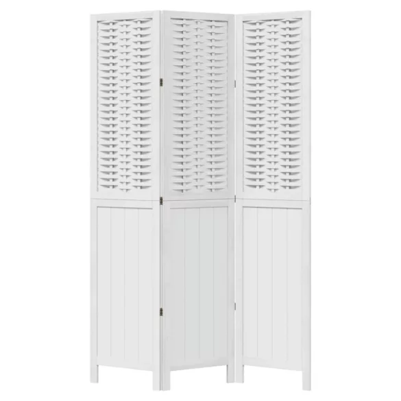 3 paneles fehér tömör császárfa térelválasztó