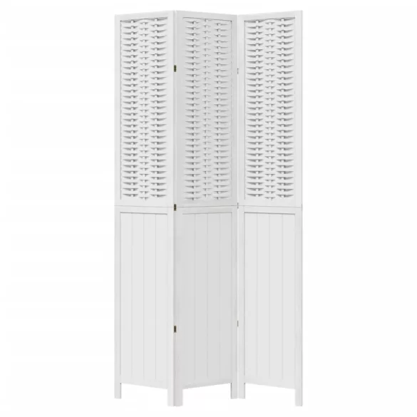 3 paneles fehér tömör császárfa térelválasztó