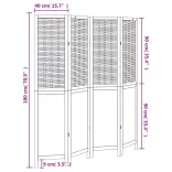 4 paneles fehér tömör császárfa térelválasztó