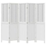 5 paneles fehér tömör császárfa térelválasztó