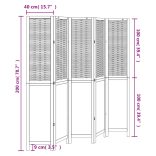 5 paneles fehér tömör császárfa térelválasztó