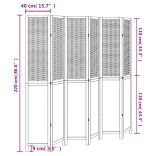 6 paneles fehér tömör császárfa térelválasztó