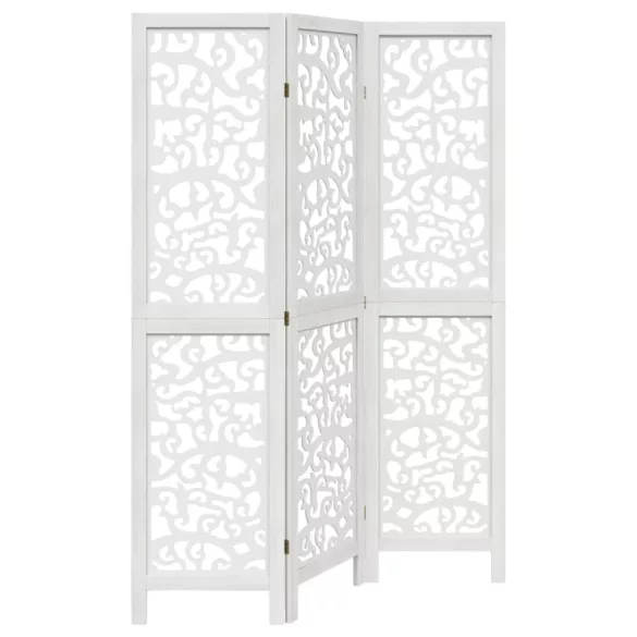 3 paneles fehér tömör császárfa térelválasztó