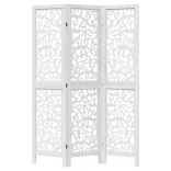 3 paneles fehér tömör császárfa térelválasztó