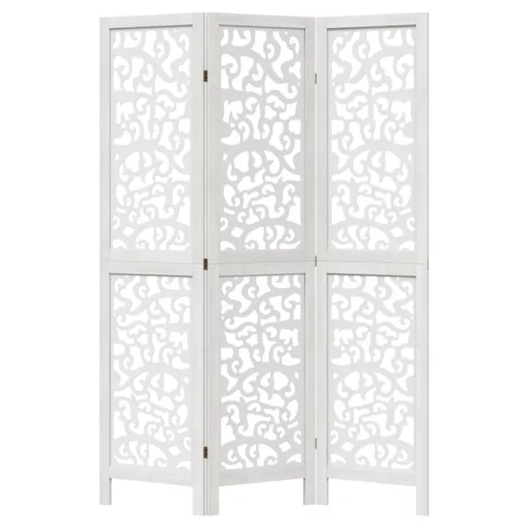 3 paneles fehér tömör császárfa térelválasztó