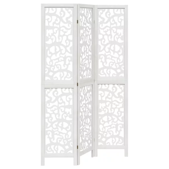 3 paneles fehér tömör császárfa térelválasztó