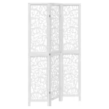 3 paneles fehér tömör császárfa térelválasztó