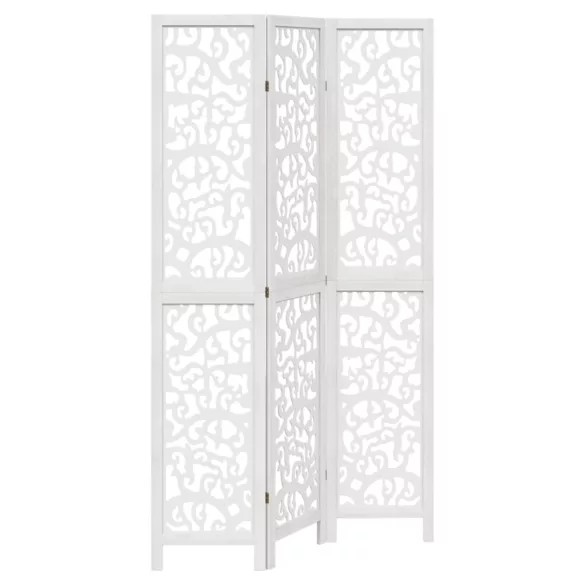 3 paneles fehér tömör császárfa térelválasztó