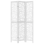 3 paneles fehér tömör császárfa térelválasztó