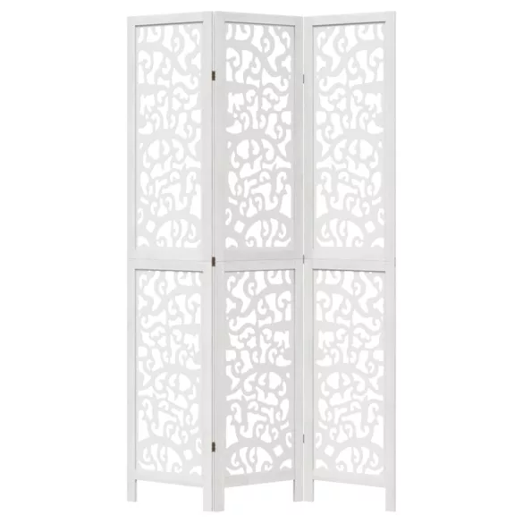 3 paneles fehér tömör császárfa térelválasztó