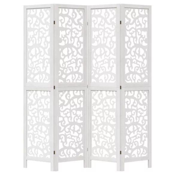 4 paneles fehér tömör császárfa térelválasztó
