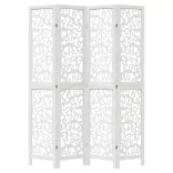 4 paneles fehér tömör császárfa térelválasztó