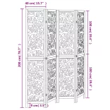 4 paneles fehér tömör császárfa térelválasztó