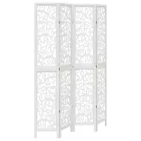 4 paneles fehér tömör császárfa térelválasztó