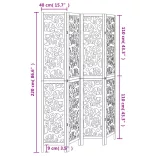 4 paneles fehér tömör császárfa térelválasztó
