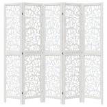 5 paneles fehér tömör császárfa térelválasztó