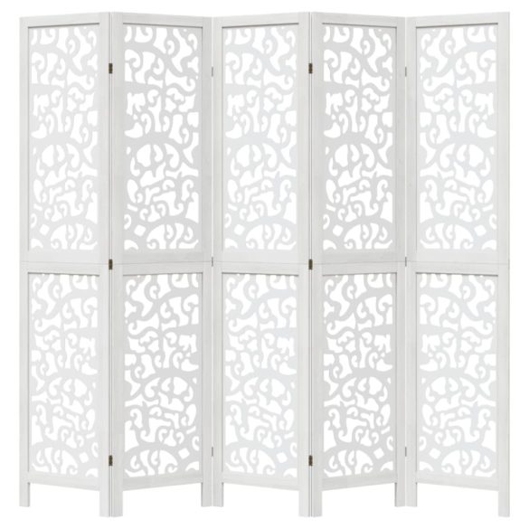 5 paneles fehér tömör császárfa térelválasztó