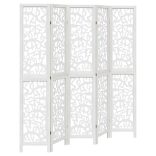 5 paneles fehér tömör császárfa térelválasztó