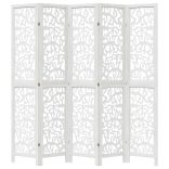 5 paneles fehér tömör császárfa térelválasztó