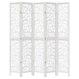 5 paneles fehér tömör császárfa térelválasztó