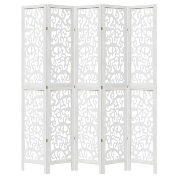 5 paneles fehér tömör császárfa térelválasztó