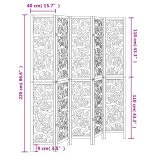 5 paneles fehér tömör császárfa térelválasztó