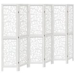 6 paneles fehér tömör császárfa térelválasztó