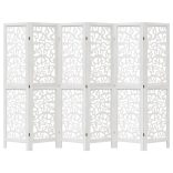 6 paneles fehér tömör császárfa térelválasztó