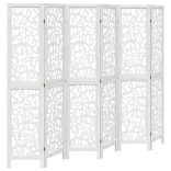 6 paneles fehér tömör császárfa térelválasztó