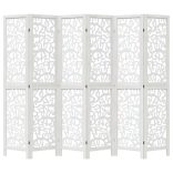 6 paneles fehér tömör császárfa térelválasztó