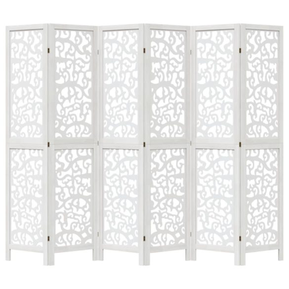 6 paneles fehér tömör császárfa térelválasztó