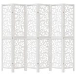 6 paneles fehér tömör császárfa térelválasztó