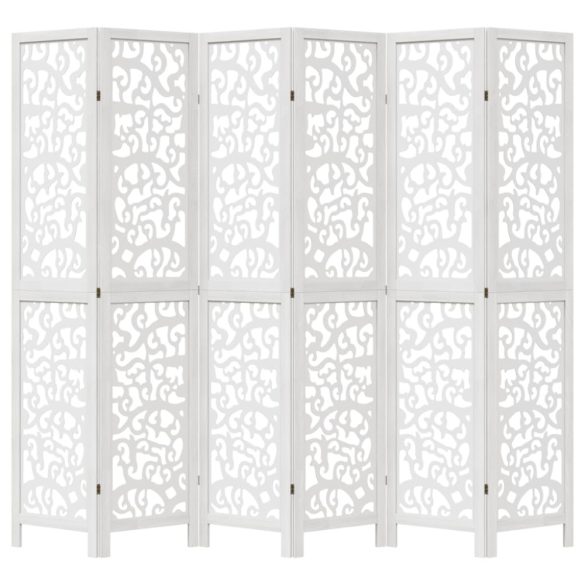 6 paneles fehér tömör császárfa térelválasztó
