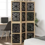 3 paneles barna és fekete tömör császárfa térelválasztó