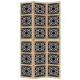 3 paneles barna és fekete tömör császárfa térelválasztó