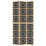 3 paneles barna és fekete tömör császárfa térelválasztó