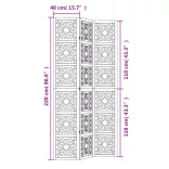 3 paneles barna és fekete tömör császárfa térelválasztó